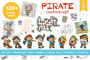 Pirate cartoon set of activity games, an Education Illustration by Ksenya Savva (Thumbnail 1 of 10)
