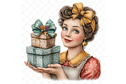 Woman With a Gift Clipart JPG, a Person Illustration by Memories By Lea (Thumbnail 14 of 20)
