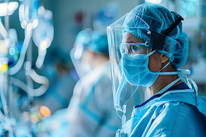 Medical staff are focused on patient, a Photo by Tanuart