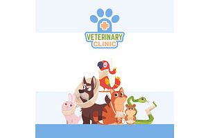 Vet clinic. placard template with, a Healthcare Illustration by Onyx
