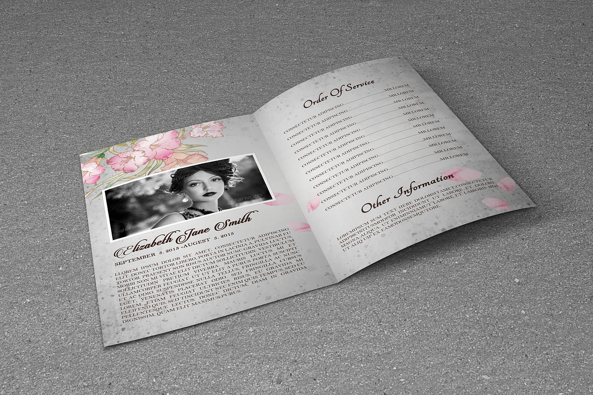 Funeral Program Template-V355, a Brochure Template by Template Shop (Photo 3 of 5)