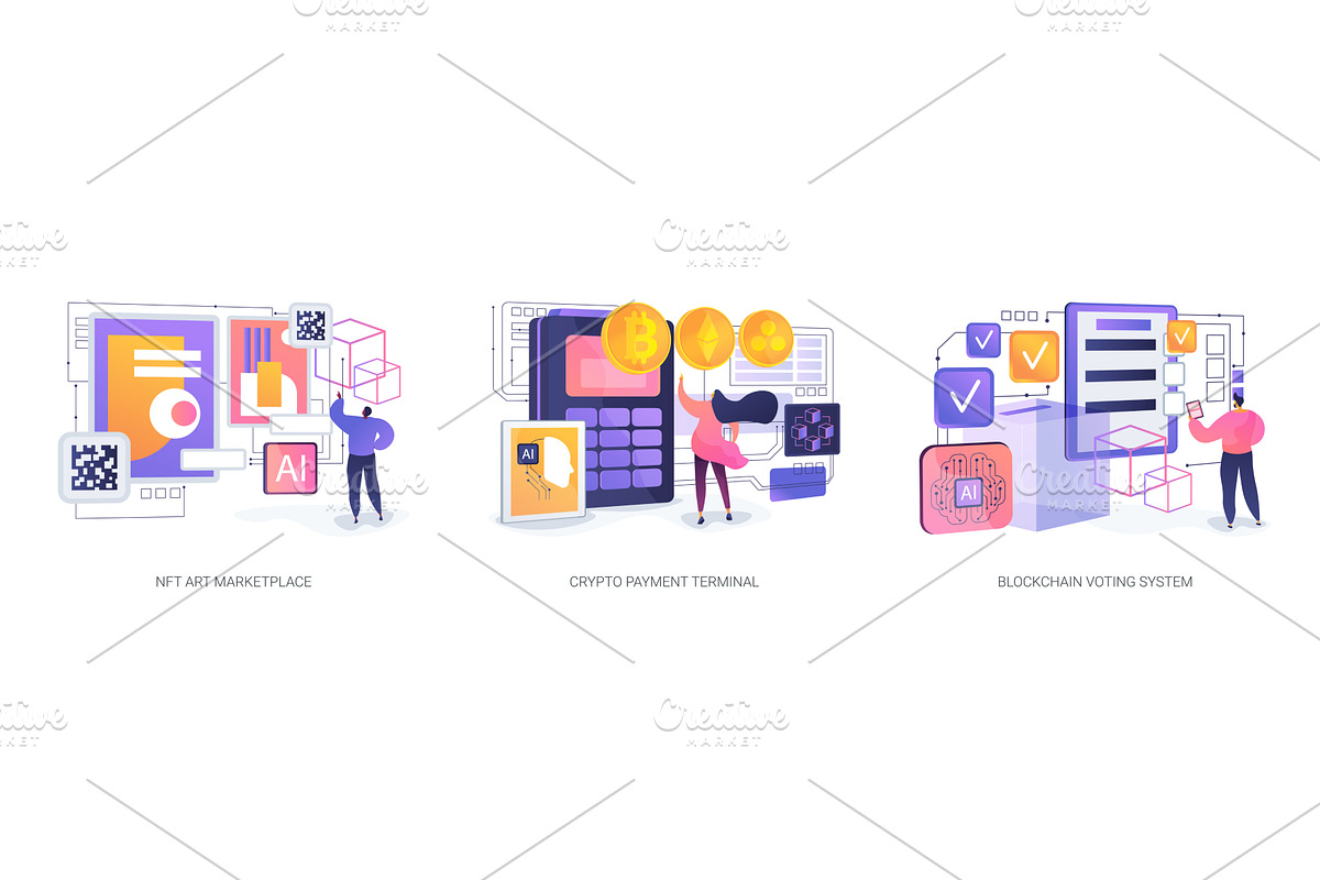 Blockchain Tech in Daily Use, a Technology Illustration by Visual Generation