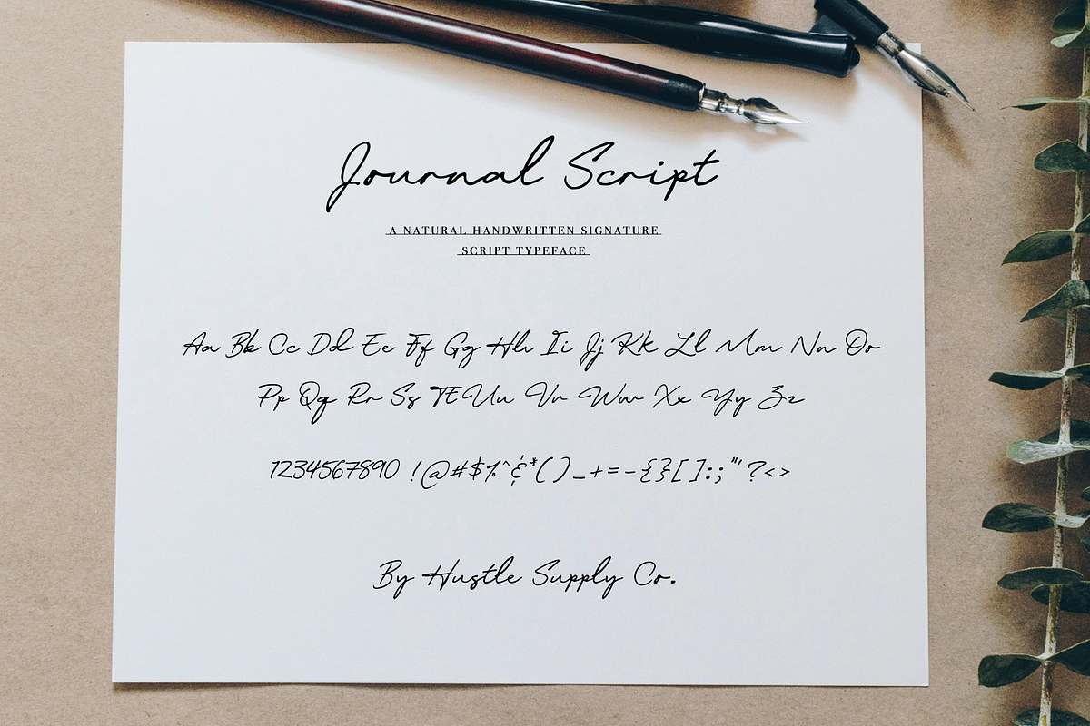 Journal Script | A Signature Font, a Handwritten Font by Hustle Supply Co. (Photo 2 of 7)