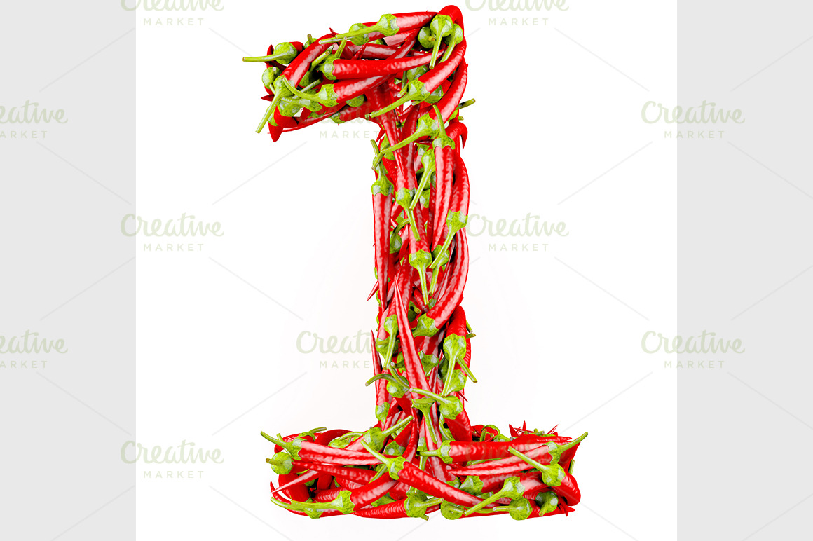 Number made from red pepper, a Background Graphic by IllustrationArtShop