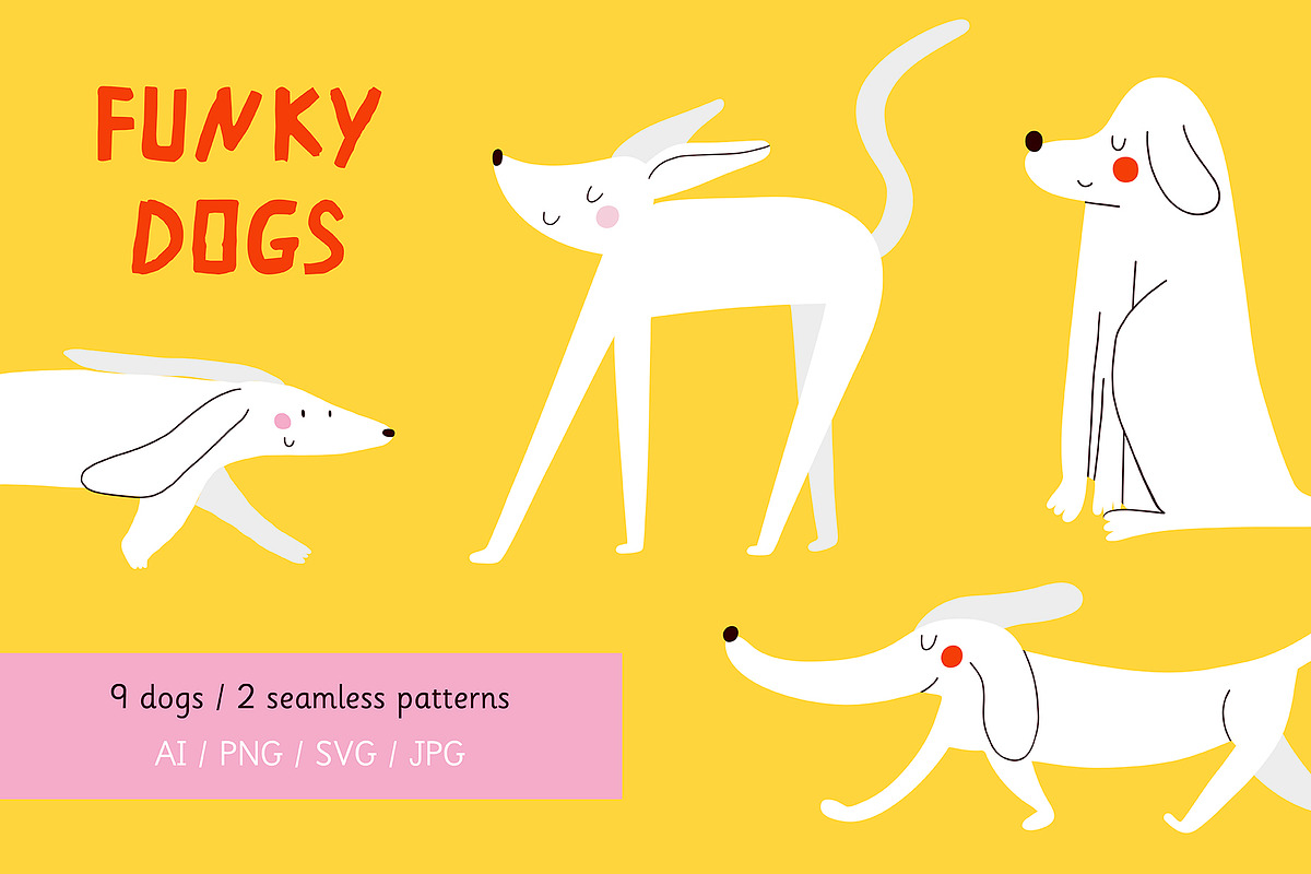 Funky Dogs, an Animal Illustration by iliveinoctober (Photo 1 of 9)