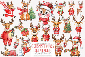 Quirky Funny Christmas Reindeer PNG, an Illustration by SinaCreation