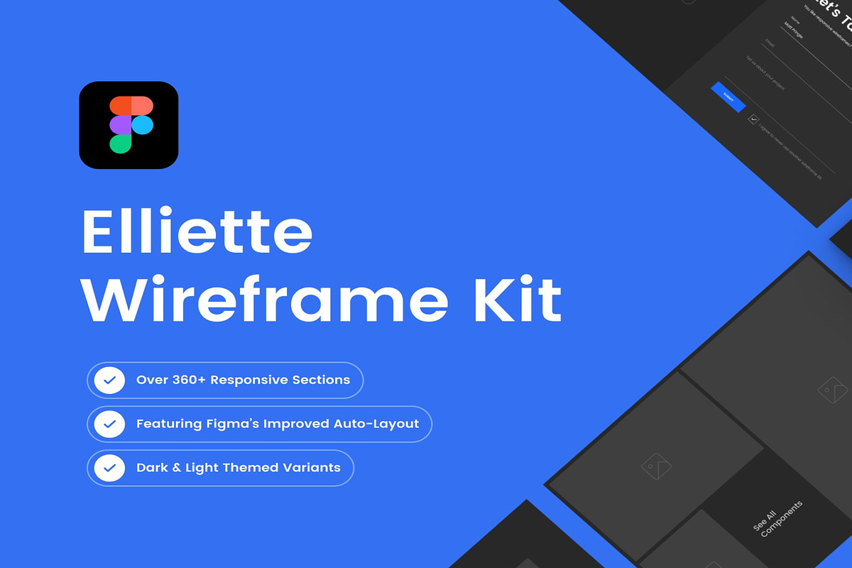 Elliette Wireframe Kit, an UI Kit Template by Lumina_ui_ux202 (Photo 1 of 8)