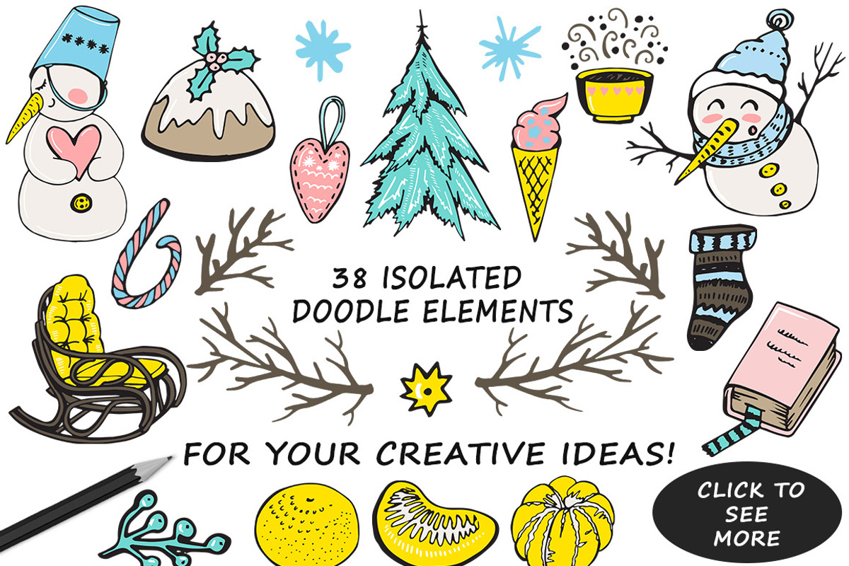 Christmas Doodles collection, a Decorative Illustration by Kseniya_design (Photo 2 of 6)
