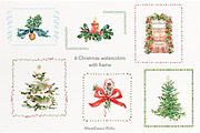 Cute Watercolor Christmas Clipart, a Seasonal Illustration by MariaScaroniAtelier (Thumbnail 5 of 8)