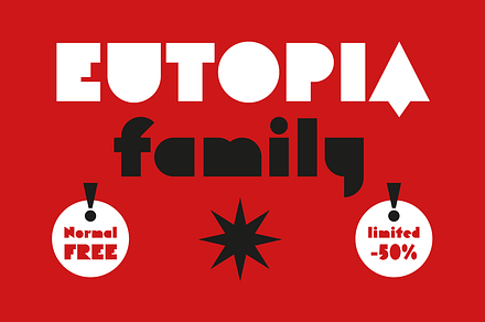 Eutopia Typeface (7 Fonts), a Font by Tipofil