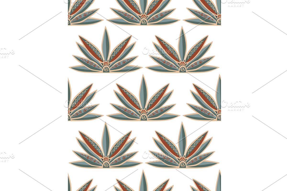 Blue tequila agave plant seamless, an Illustration by Toltemara