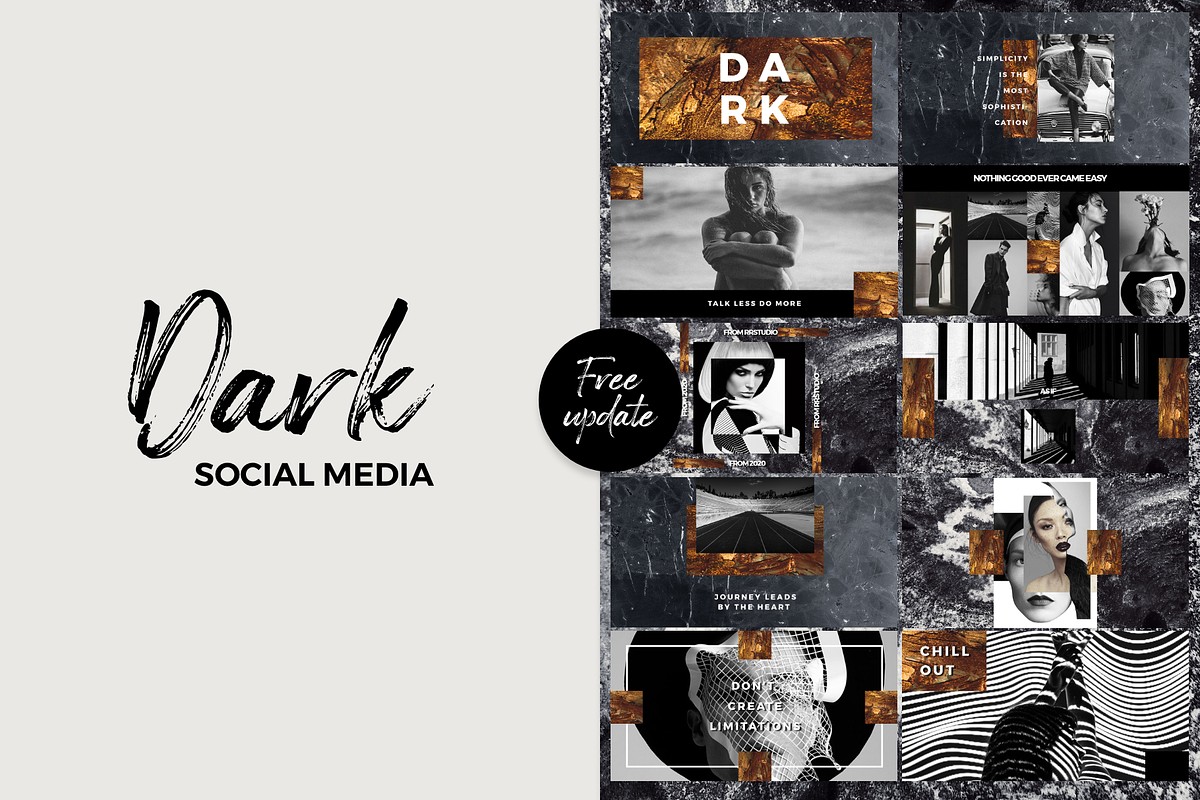 Dark Social Media Pack, a Social Media Template by RedRiver Studio (Photo 3 of 17)
