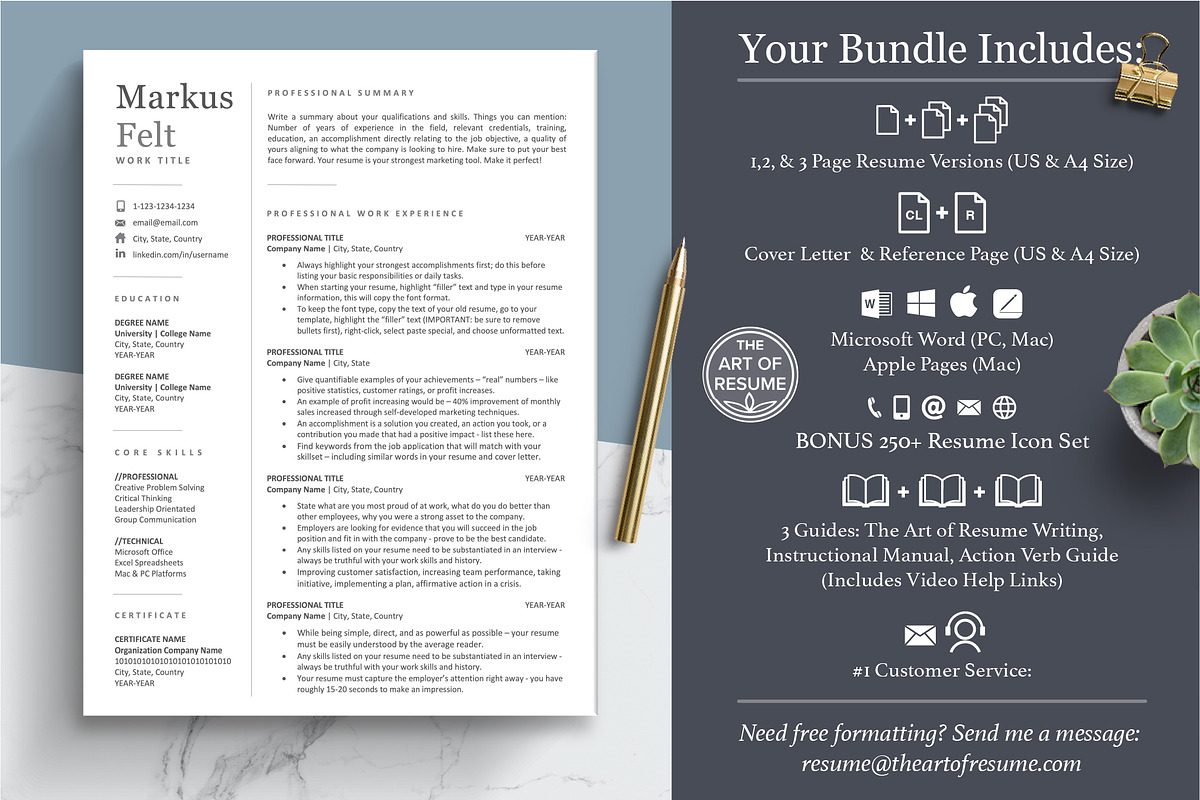 Executive Resume CV Templates, a Resume Template by The Art of Resume (Photo 2 of 8)
