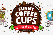 Funny Coffee Cups, a Sport Illustration by chekart (Thumbnail 1 of 6)