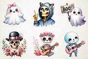 Cute Ghosts  Kawaii Skeletons PNG, an Illustration by RobertsArt (Thumbnail 6 of 7)