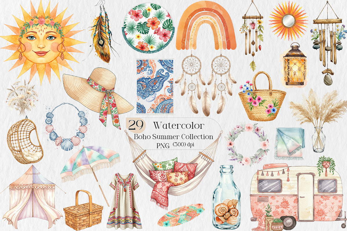 Boho Summer Collection, an Illustration by Creative Art (Photo 1 of 9)