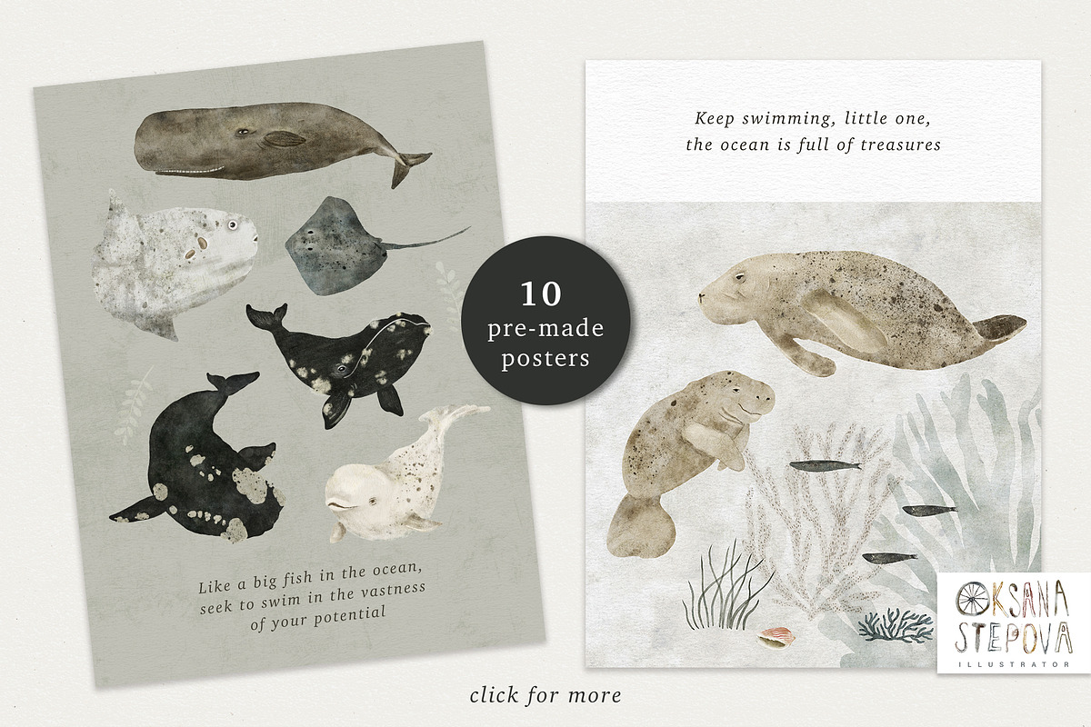 AQUATALES | 170+ elements, an Animal Illustration by Oksana Stepova (Photo 5 of 19)