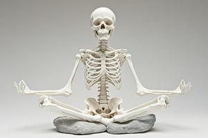 Human skeleton in meditative lotus p, a Photo by Iftikhar Alam