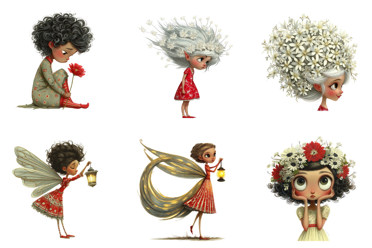 Whimsical Fairy Clipart, an Illustration by CreationArt (Photo 5 of 6)