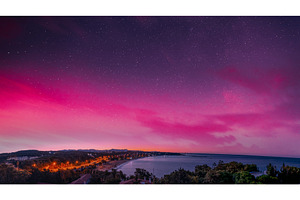 Coastal Bay with Aurora Lights Beach, a Nature Photo by Our Amazing World