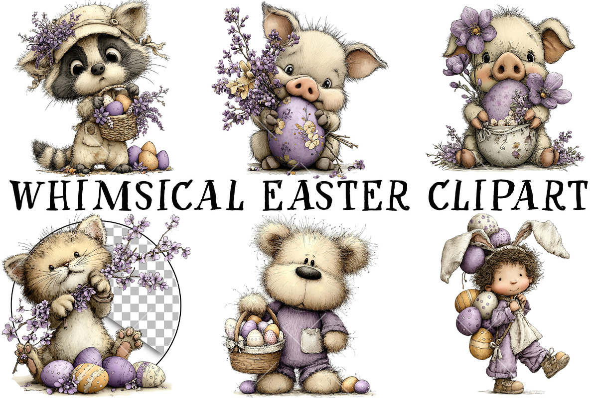 Whimsical Easter Clipart, an Illustration by OK Design (Photo 2 of 6)