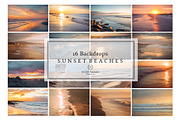 16 Sunset Beach Digital Backdrops, a Layer Style Add-On by Wild Honey Design Co. (Thumbnail 1 of 5)