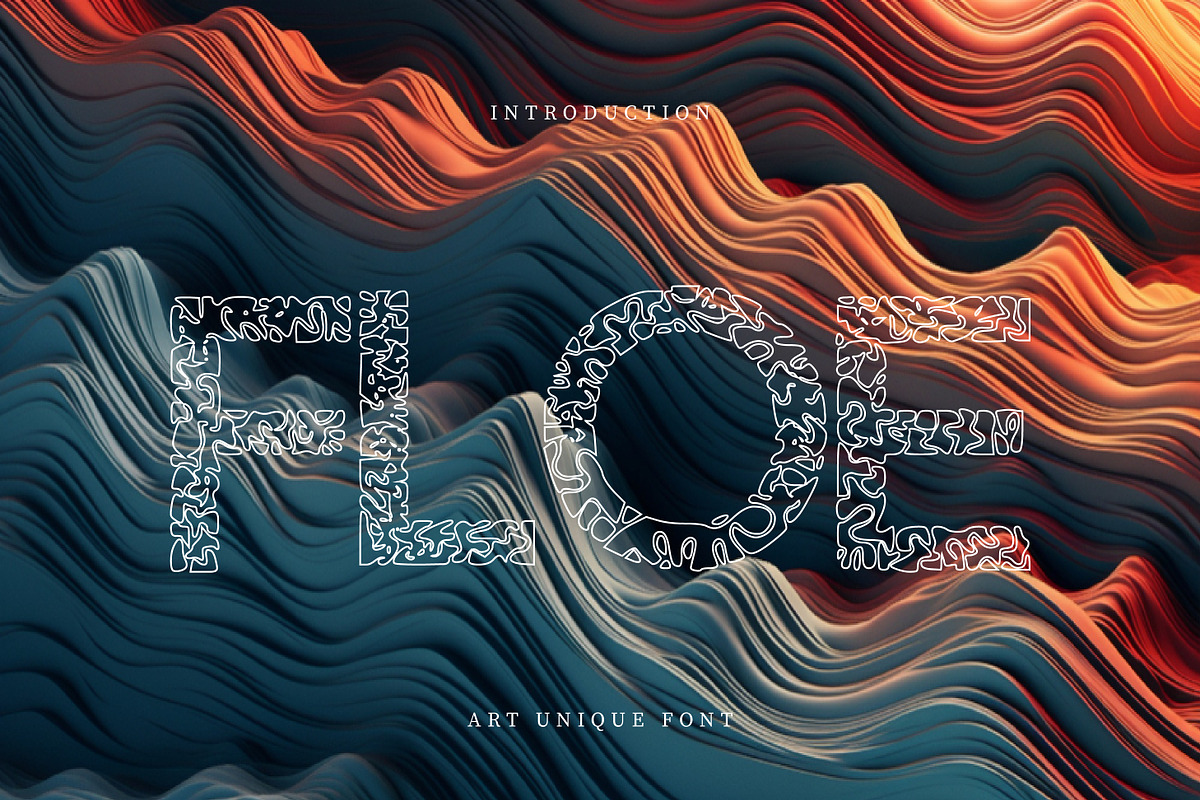 Floe - Art Unique Font, a Sans Serif Font by Neelam (Photo 1 of 5)