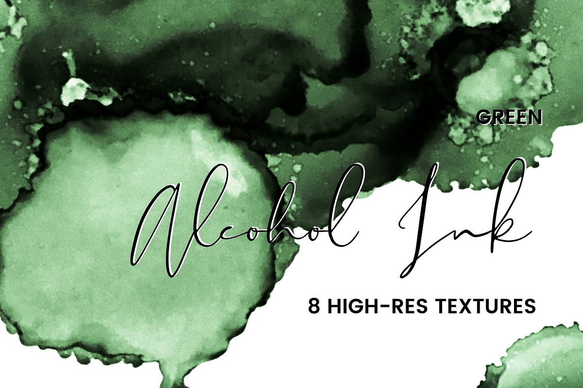 Green Alcohol Ink Textures, a Texture Graphic by Angela Roze (Photo 1 of 9)