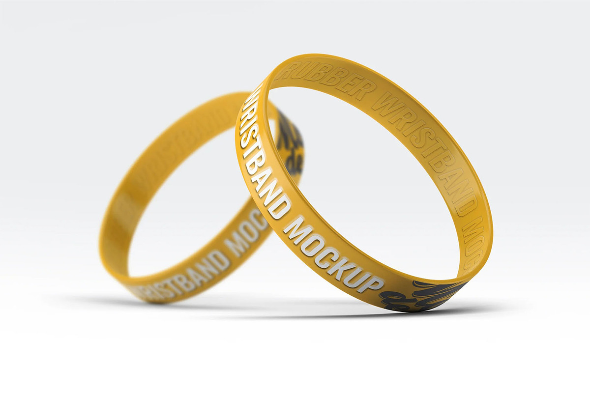 Silicone Rubber Wristband Mock-Up, an Apparel Mockup by DesignRushMarket (Photo 3 of 9)