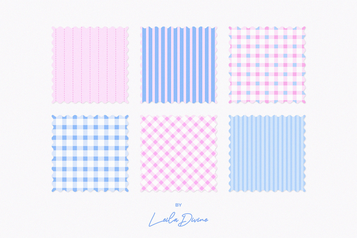 Pajama Patterns: Stripes & Check, a Pattern Graphic by Leila Divine (Photo 3 of 11)