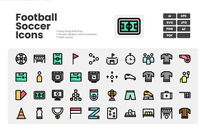 Soccer & Football Gear Icons, a Duotone Icon by erifqizeicon