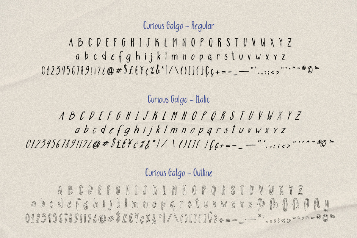 Curious Galgo - Tall Font Family, a Handwritten Font by Gau Silva Studio (Photo 7 of 7)