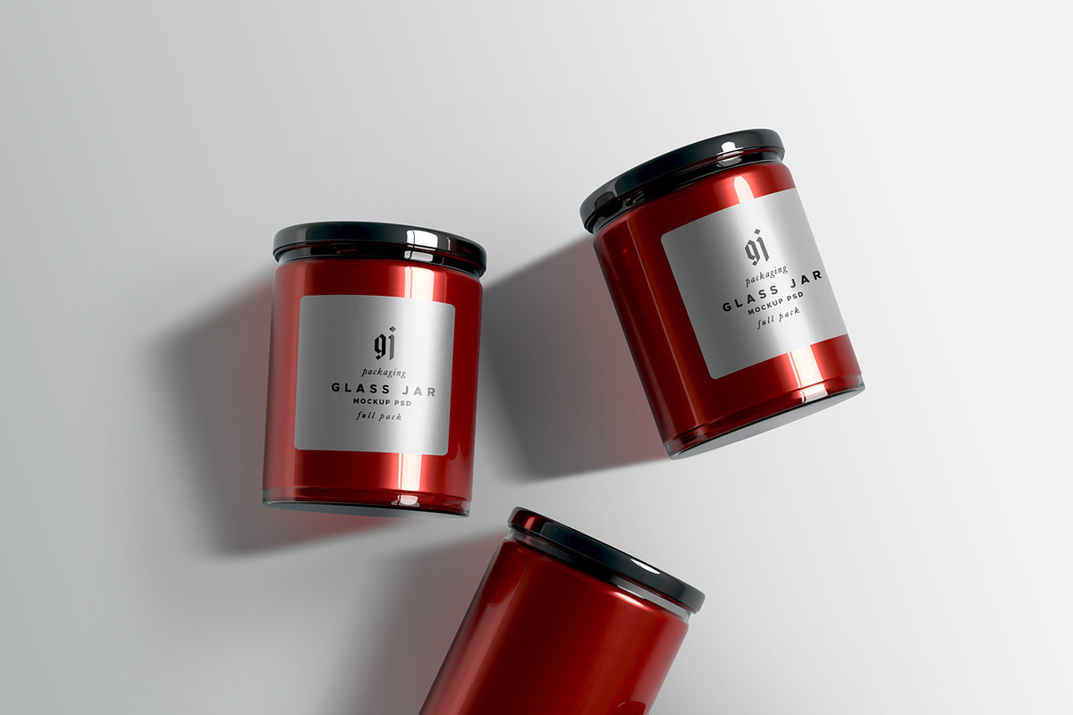 Glass Jar PSD Mockups, a Packaging Mockup by Graphicsfuel (Photo 4 of 6)