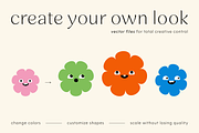 Expressive Flower Faces | Shapes Set, an Object Graphic by stasylionet (Thumbnail 5 of 12)