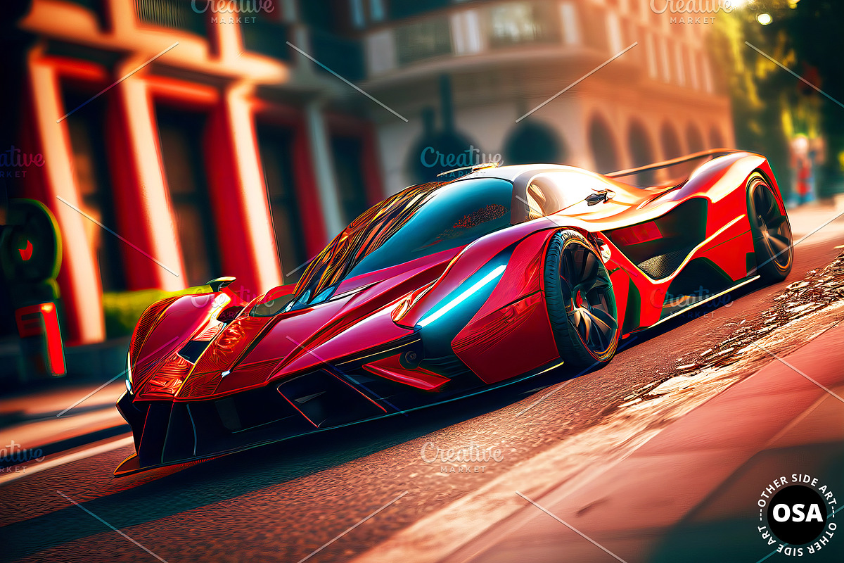 Supercar in the City Illustration, a Wallpaper Graphic by Other Side Art (Photo 6 of 8)