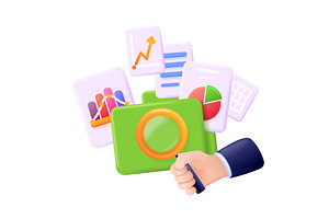 3d magnifier audit. Hand with, a Finance Illustration by Stock-Smart-Start