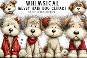 Whimsical Messy Hair Dog Clipart, an Illustration by Libby Wishes (Thumbnail 1 of 7)