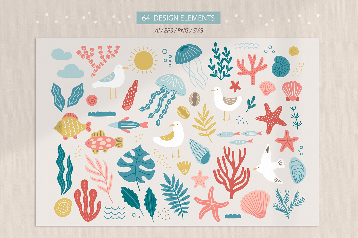 Quiet Ocean Kit, a Seasonal Illustration by miumiu (Photo 5 of 15)