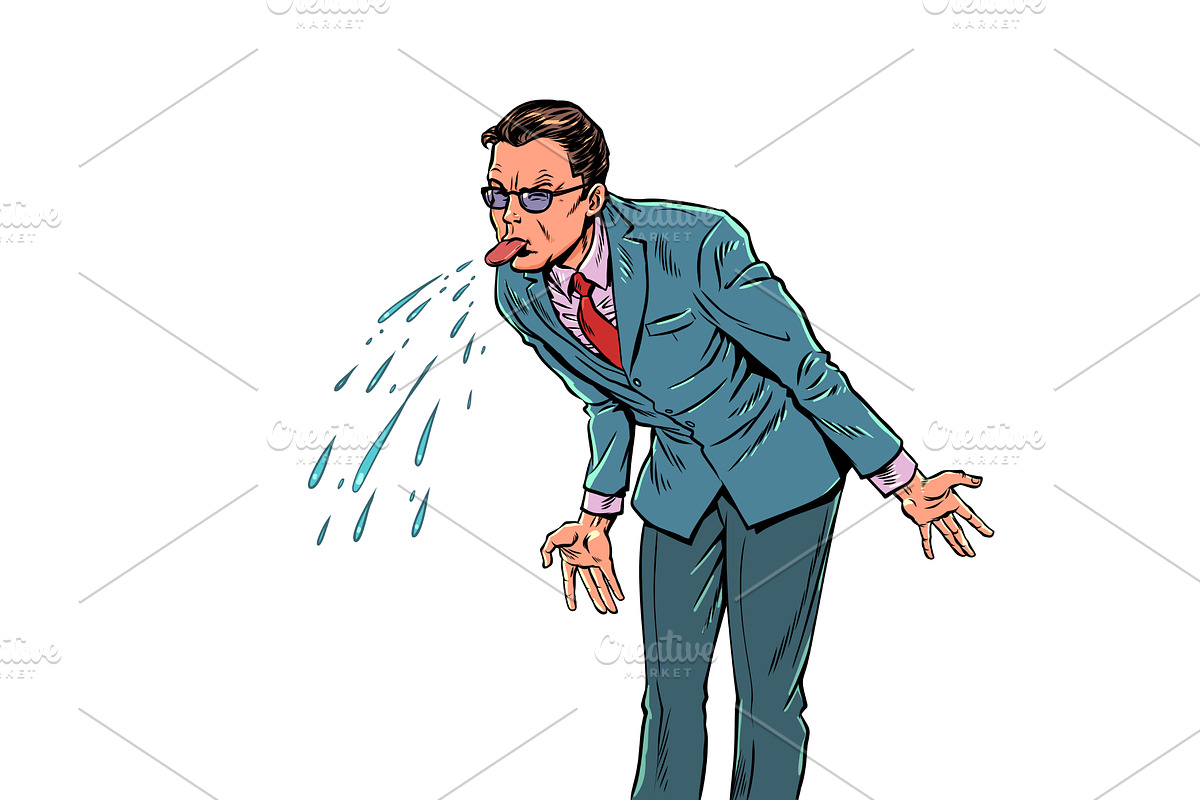 Pop Art Retro A man sticks out his, a Healthcare Illustration by studiostoks