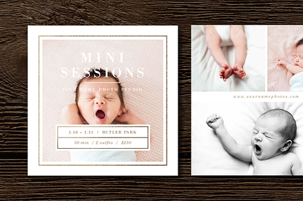 Newborn Mini Session Template, a Flyer Template by roselindoco