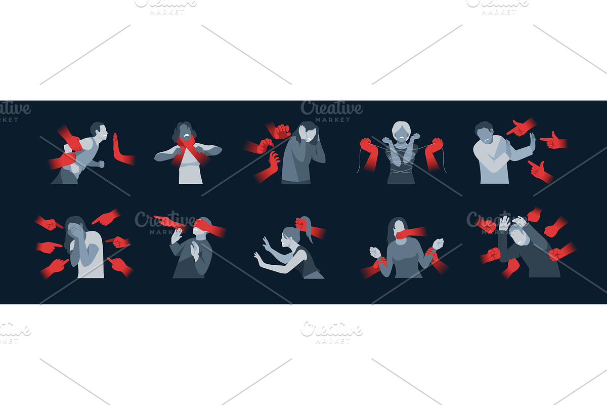 Psychology scenes with hands. People, a Person Illustration by YummyBuum