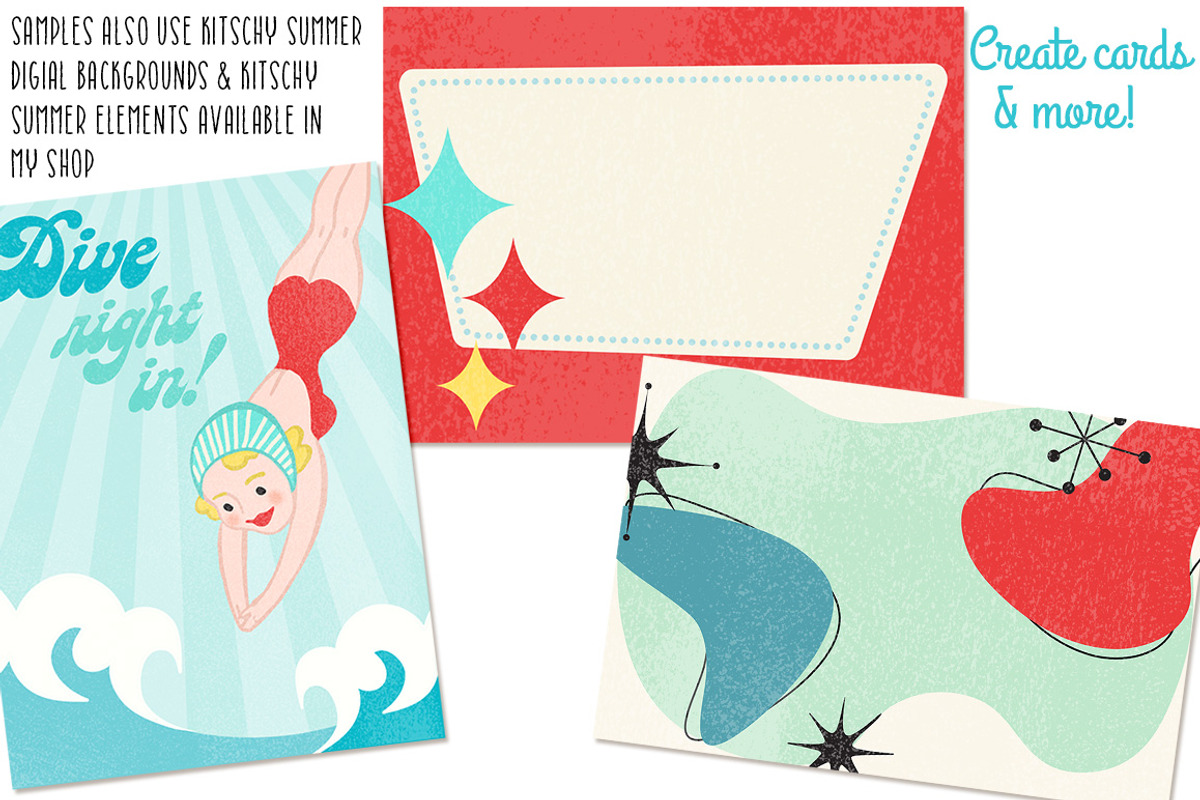 Kitschy 1950's Shapes +Bonus Brushes, an Illustration by Studio Kitsch (Photo 3 of 4)