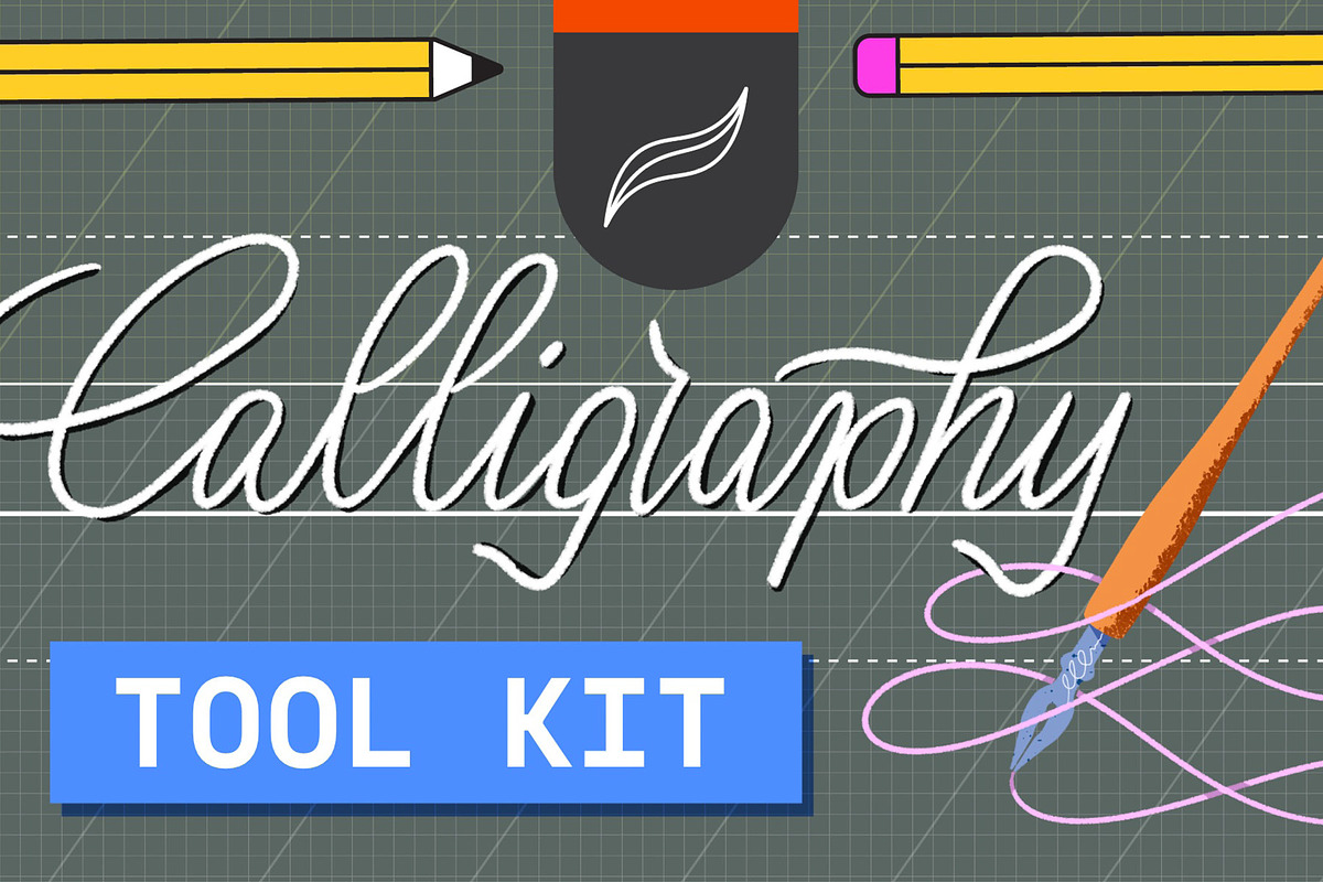 Procreate Calligraphy Brushes 10x, a Brush Add-On by Esther Nariyoshi (Photo 1 of 7)