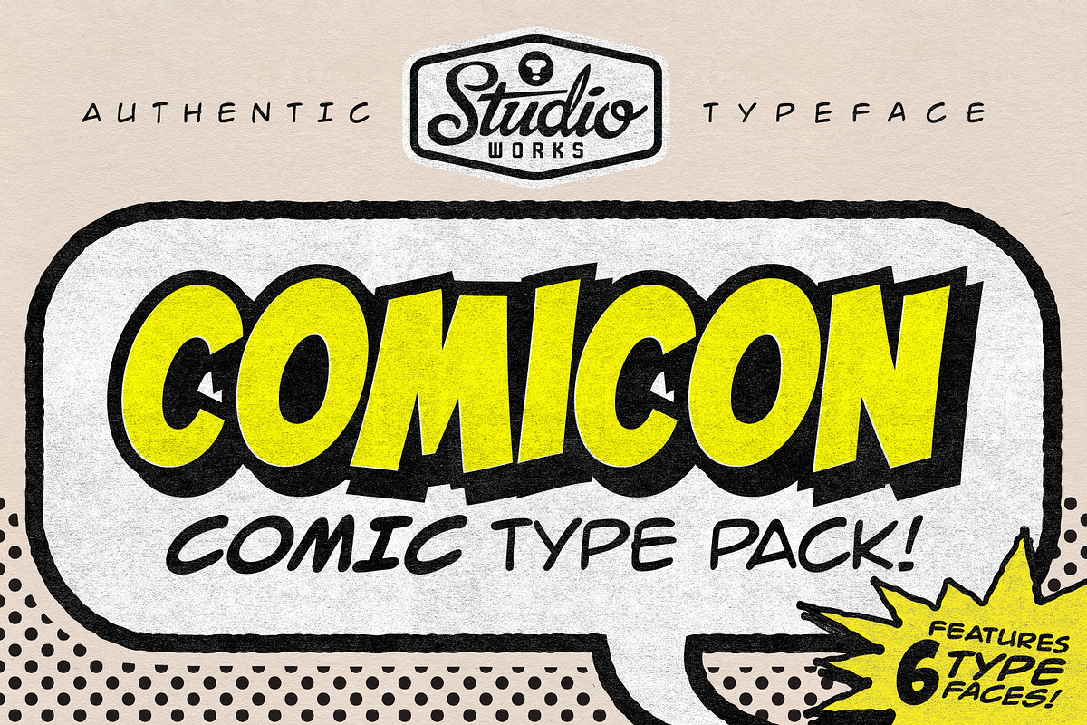 Comicon | Comic Type Pack!, a Sans Serif Font by StudioWorks (Photo 1 of 10)