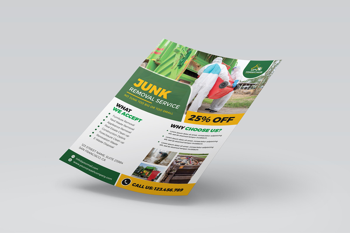 Junk Removal Services Flyer Template, a Flyer Template by Designscozy (Photo 3 of 5)