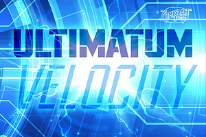 Ultimatum Velocity speed stencil, a Sans Serif Font by Comicraft Fonts