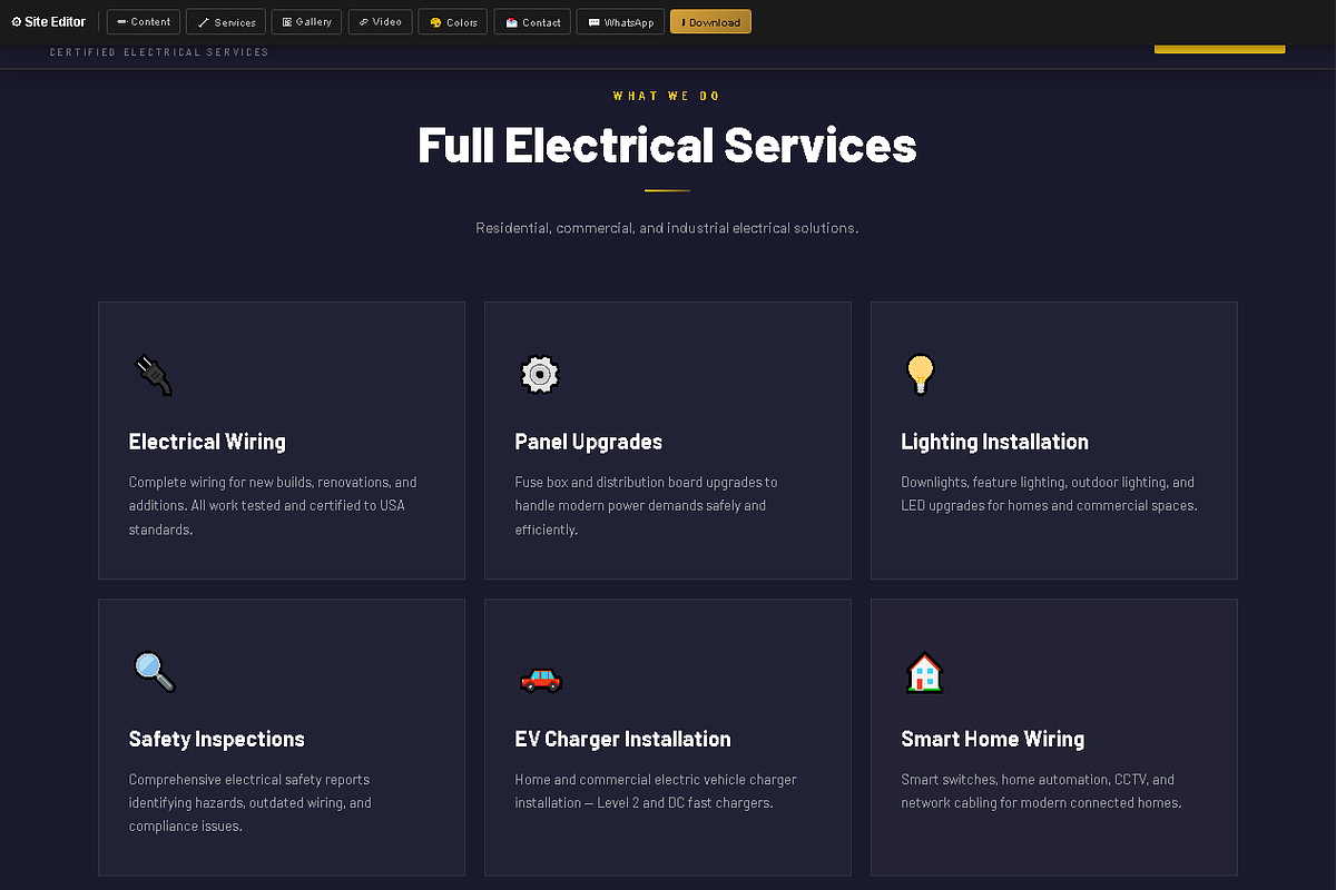 Electrician Website Template, a HTML Template by DigitalsDesigns (Photo 4 of 5)