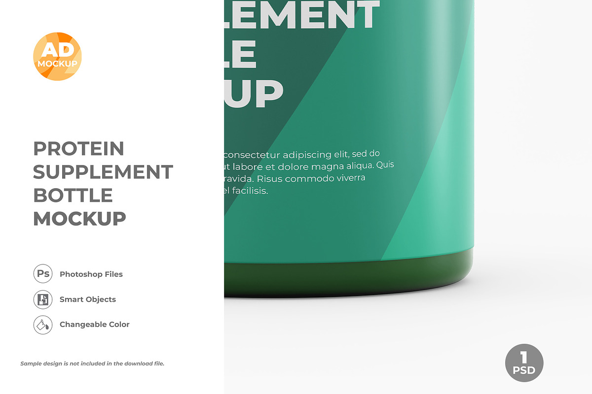 Supplement Jar Bottle Mockup (1PSD), a Packaging Mockup by Adstart (Photo 5 of 5)