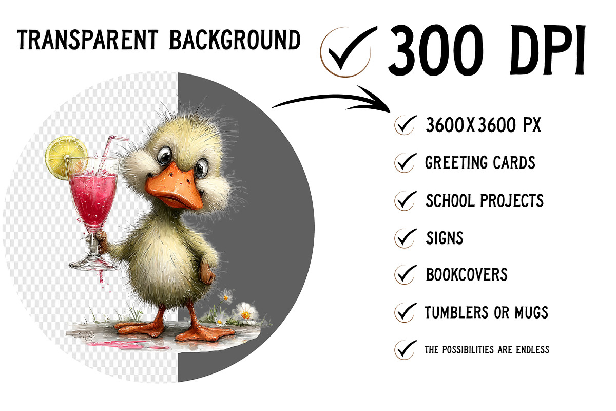 Summer Ducklings Clipart PNG, an Illustration by Craft Nest (Photo 2 of 12)