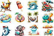 Funny Sunbathing  Clipart Bundle, an Illustration by Designking (Thumbnail 3 of 3)